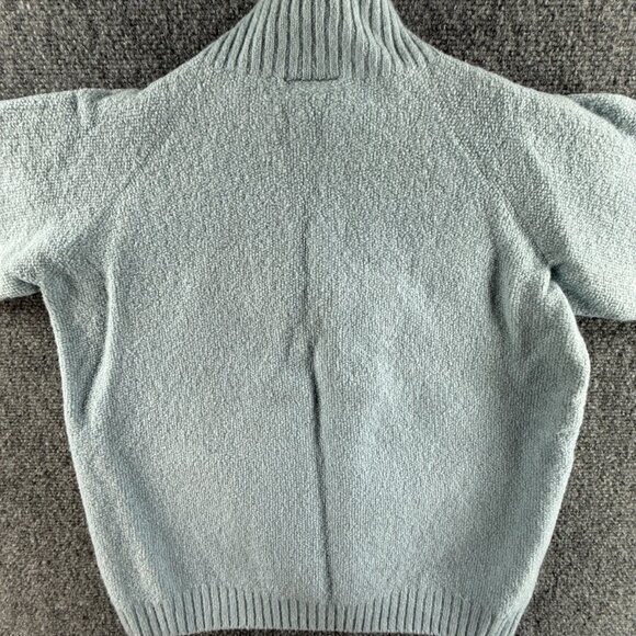 Lacoste Men Sweater Pullover 1/4 Zip Light Blue Knit Pure Wool Croc Logo Adult - Picture 11 of 14